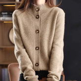 Lizakosht Sister Fara Spring Autumn V-Neck Knit Cardigan Sweater Women Single Breasted Sweaters Ladies Open Stitch Sweater Coat